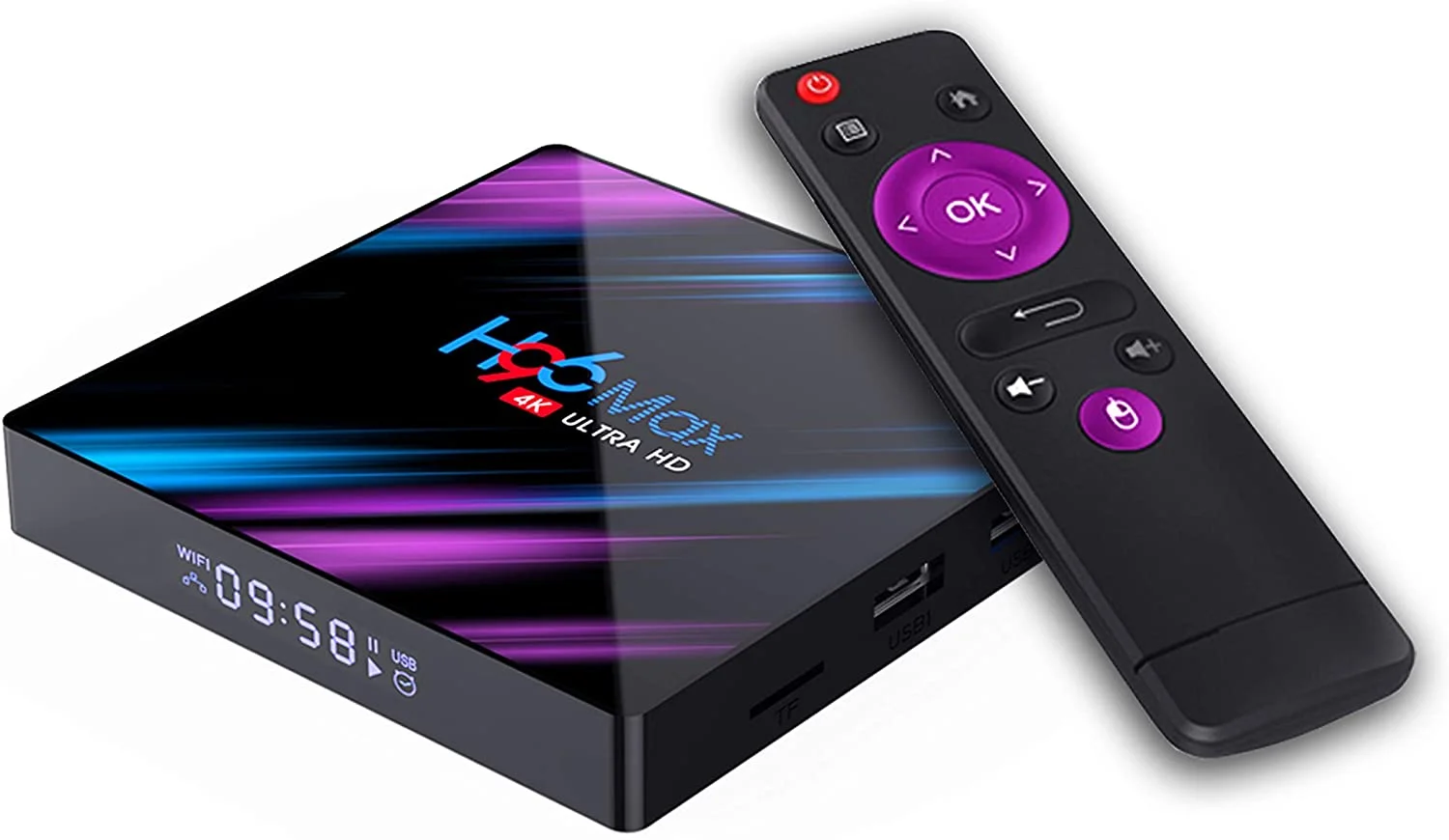 Tv priedėlis h96 max h616 4/64gb tv box android 10. 0