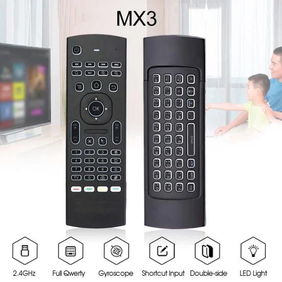 Daugiafunkcinis MX3 Air Mouse pultelis TV priedėliams tv box – Androidbox.lt Daugiafunkcinis mx3 air mouse pultelis tv priedėliams tv box