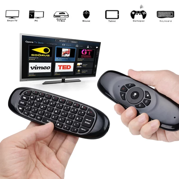 C120 air mouse Blacklit (tinka tv priedėliams - tv box) – Androidbox.lt