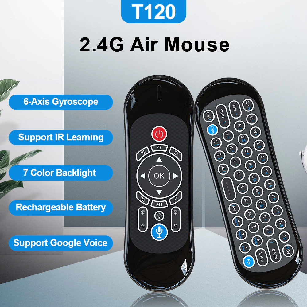 T120 air mouse (tinka tv priedėliams - tv box)
