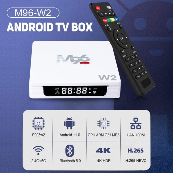 TV priedėlis M96 W2 S905W2 Android 11 – Androidbox.lt