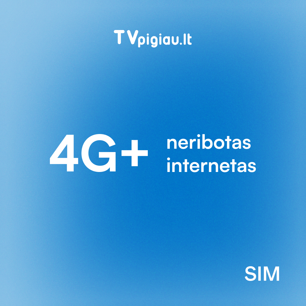 Neriboto Interneto SIM kortelė su 4G+ tinklu - 1 mėnesiui
