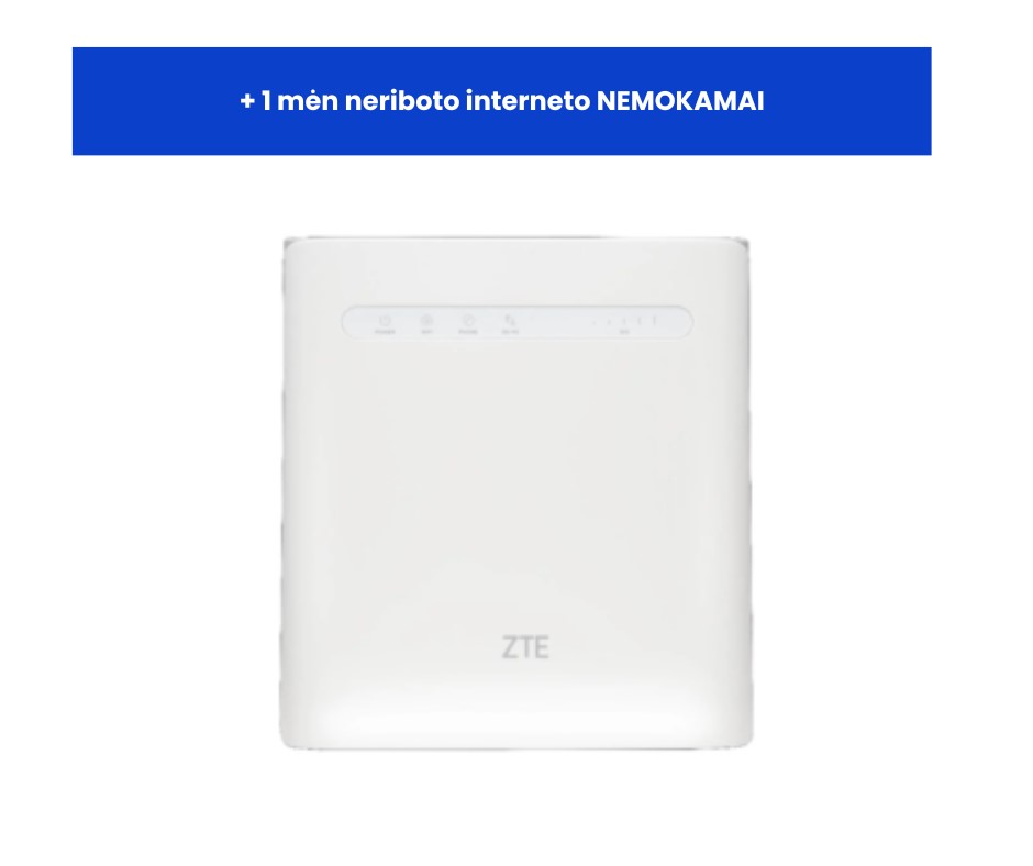 4G LTE ZTE MF286R maršrutizatorius + 1 mėn neribotas internetas NEMOKAMAI!