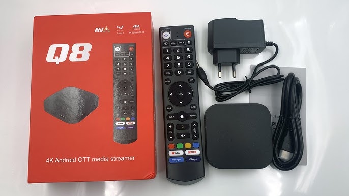 Q8 tv box priedėlis android 11 4/32 gb. Gerai veikia su go3, telia play ir netflix