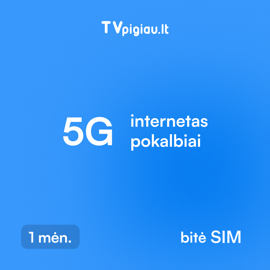 „5G Neribotas B“ – 1 mėnesio planas su neribotu internetu ir skambučiais