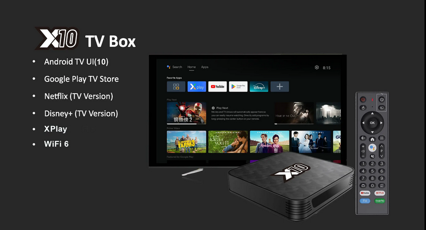 X10 tv box android tv priedėlis gerai veikia su go3