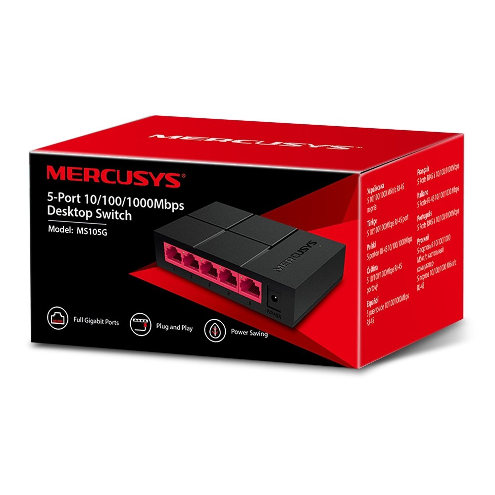 Mercusys 5 portų gigabitinis darbalaukio komutatorius ms105g