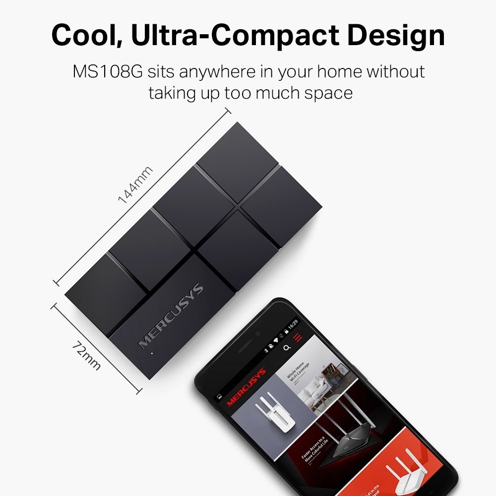 Mercusys ms108g 8 gigabitų tinklo komutatorius