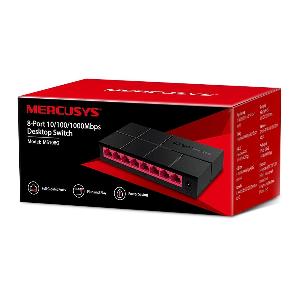Mercusys ms108g 8 gigabitų tinklo komutatorius