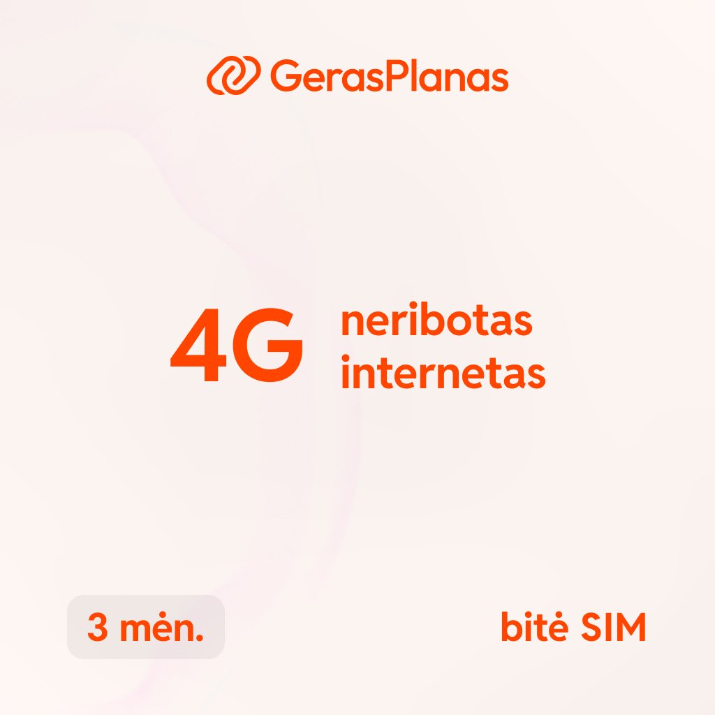 „Namai 4G mobilus internetas“ – Neribotas planas namams 3 mėnesiai
