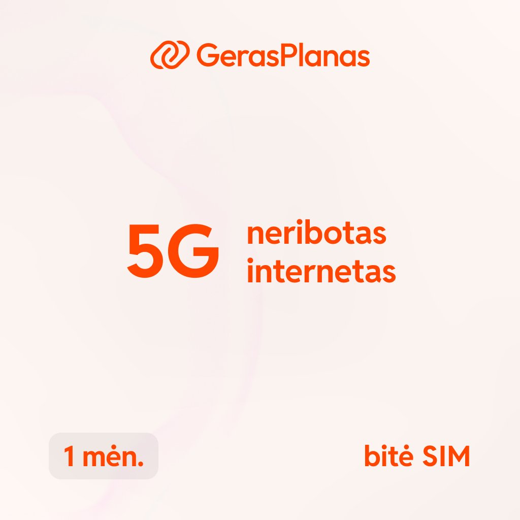 „Namai 5G“ – 1 mėnesio mobilus internetas su 5G ryšiu